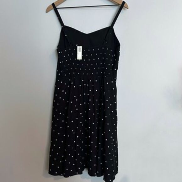 Old Navy Fit and Flare Polka Dot Black White Dress Large Tall - Picture 8 of 8